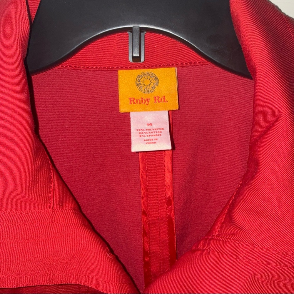 Ruby Rd. Bold Red Collared Jacket - Picture 3 of 3